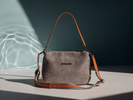 Bolso ratán bandolera correa naranja Benjamin Friman