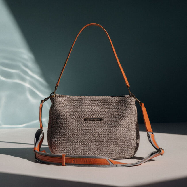 Bolso ratán bandolera correa naranja Benjamin Friman