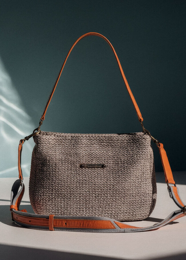 Bolso ratán bandolera correa naranja Benjamin Friman