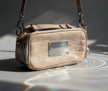 Bolso Bandolera Orion en Piel de Serpiente color Camel